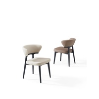 Chaise de salle à manger minimaliste moderne de style nordique avec revêtement en cuir PU pour hôtel, restaurant de luxe et salle à manger