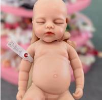Poupée Reborn réaliste en silicone solide de 13 pouces, corps entier, peinte en 3D, nouveau-né prématuré avec cheveux pour enfants