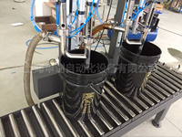 Machine de remplissage à double tête de pesage, remplissage par le haut et par le bas, pour lubrifiants, antigel, huiles comestibles, liquides d'œufs