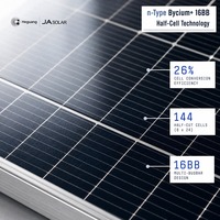 Panneau solaire bifacial double vitrage JA Solar JAM72D40 MB 580-605W de type N, DeepBlue 4.0 Pro, module à 23,4 % d'efficacité pour ferme solaire