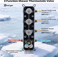 Système de douche de luxe à LED pour montage au plafond, avec double pomme de douche pluie de 6 pouces, douches à main et ensemble thermostatique 4 fonctions pour salle de bain