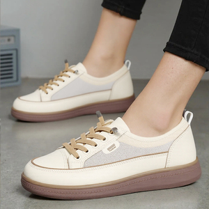 Bairuilun รองเท้าผ้าใบผู้หญิงพื้นนุ่มสีขาวอเนกประสงค์, รองเท้าลำลองหัวมนแบบเบากันลื่นสไตล์เกาหลีขายส่ง - Product Image 4