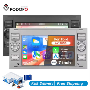 Podofo วิทยุติดรถยนต์แอนดรอยด์6 + 128G 7 ''2 DIN, วิทยุติดรอยด์รถยนต์ไร้สาย carplay/android Auto สำหรับ Ford Transit Fiesta Focus Mondeo FUSION C-MAX - Product Image 1