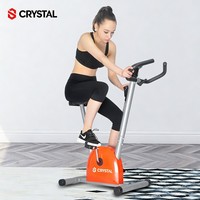 Vélo d'exercice vertical CRYSTAL SJ001 à transmission par courroie, résistance magnétique, écran LCD, siège réglable, 150 kg, pour la maison, écologique