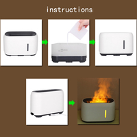 Diffuseur d'huiles essentielles ultrasonique électrique à flamme, humidificateur, télécommande, lumière LED, écologique, pour hôtel, table