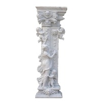 Piédestal de colonnes de marbre blanc sculpté pour homme Colonnes de marbre blanc Colonnes de marbre Inde