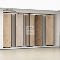 Étagère de présentation rotative à 360 degrés en métal/bois pour échantillons de revêtements de sol, de carreaux, de pierre et de marbre (personnalisable)