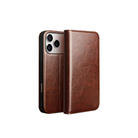 Étui portefeuille de luxe en cuir véritable pour iPhone 18 17 Pro Max Series avec fentes pour cartes, rangement pour billets et support intégré