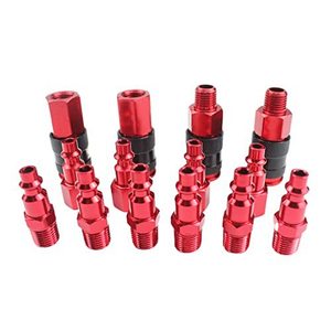 1/4 Npt Anodized Aluminum Quick Connector Set 14 Pieces Pneumatic Tool Accessories - Product Image 1