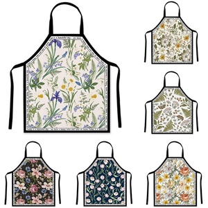 Premium Reusable Polyester Anti-Fouling <b>Chef</b> <b>Apron</b> with Decorative Waist Sleeveless Design Flower Printing - Product Image 2