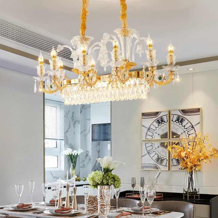 Luxury Villa Living Room Dining Room Crystal Chandelier European Hotel ...