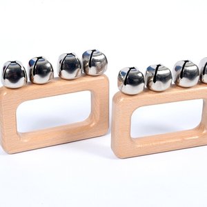 Instrumentos de Percusión Orff al por Mayor, Campanas de Mano para Niños, Campanas Semicirculares de Cuero y Madera - Product Image 2