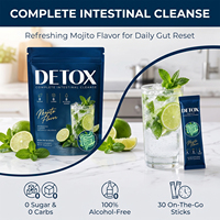 Vitahall Détox Nettoyant Intestinal en Poudre Saveur Mojito 0 Sucre 0 Glucides, Bien-être Intestinal Keto-Friendly, 30 Sachets Pratiques 150g