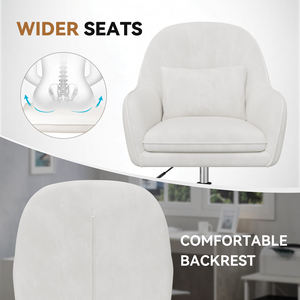 Modern <b>Velvet</b> Lift <b>Chair</b> Ergonomic <b>Swivel</b> Office <b>Chair</b> with Wide Seat Height Adjustment & Lumbar Support for Study Room - Product Image 3