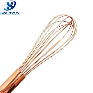 <span class=keywords><strong>Fouet</strong></span> de <span class=keywords><strong>cuisine</strong></span> portable en acier inoxydable plaqué or rose de 10 pouces, écologique, avec grande poignée pour mélanger et battre - Product Image 4