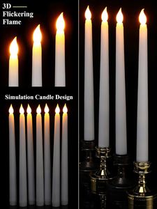 <b>Battery</b> <b>Operated</b> Flickering Flameless Taper Candles Faux LED Lights for Christmas Halloween Birthday Wedding Party Diwali - Product Image 2