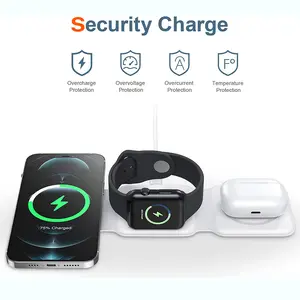 3 In 1 Wireless Charger For IPhone Magnetic Foldable 3 In 1 Charging StationTravel Charger For Multple Devices For IPhone