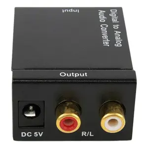 Convertisseur audio numérique-analogique avec sortie RCA, alimentation 5V CC, entrée optique, conception compacte pour systèmes audio domestiques, modèle Con3 - Product Image 1