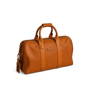 Sac de voyage vintage de luxe en cuir PU, grande capacité, pour week-end, sport, gym, doublure en polyester imperméable, fermeture éclair, poignée souple - Product Image 1