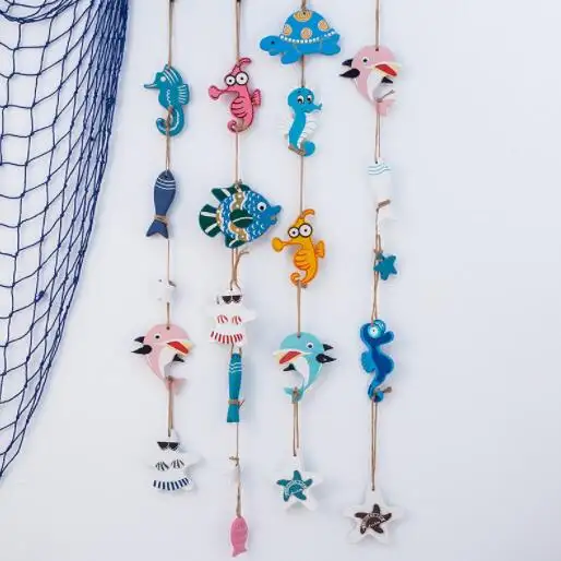 Mediterranean style sea star small fish skewers wall hanging pieces for home decoration