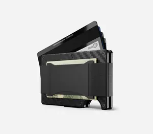 Factory Custom Faraday Box RFID Front Pocket Blank Money Clip Slim Carbon Fiber Wallet For Men