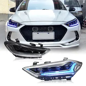 HCMOTIONZ montaje completo de faros delanteros LED DRL puesta en marcha animación Elantra 2016-2018 luces delanteras para Hyundai