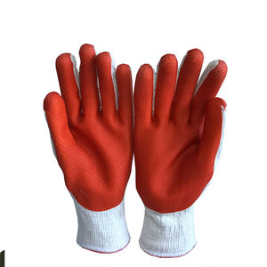 Guantes laminados de látex en relieve, Manoplas de algodón de 10 calibres, guantes de trabajo industriales de punto anticortes - Product Image 5