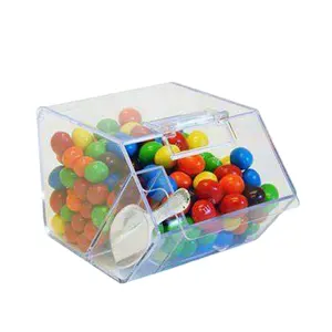 custom made stacking acrylic candy bin Box with scoop