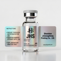 Étiquettes de flacons de peptides avec logo – Étiquettes personnalisées pour flacons de peptides 3ml 5ml 10ml – Autocollants holographiques imperméables en rouleau pour peptides