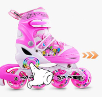 Kits de patins à roulettes ajustables pour enfants avec roues en PU, roulements ABEC-7, cadre en alliage d'aluminium - Outil 3 en 1
