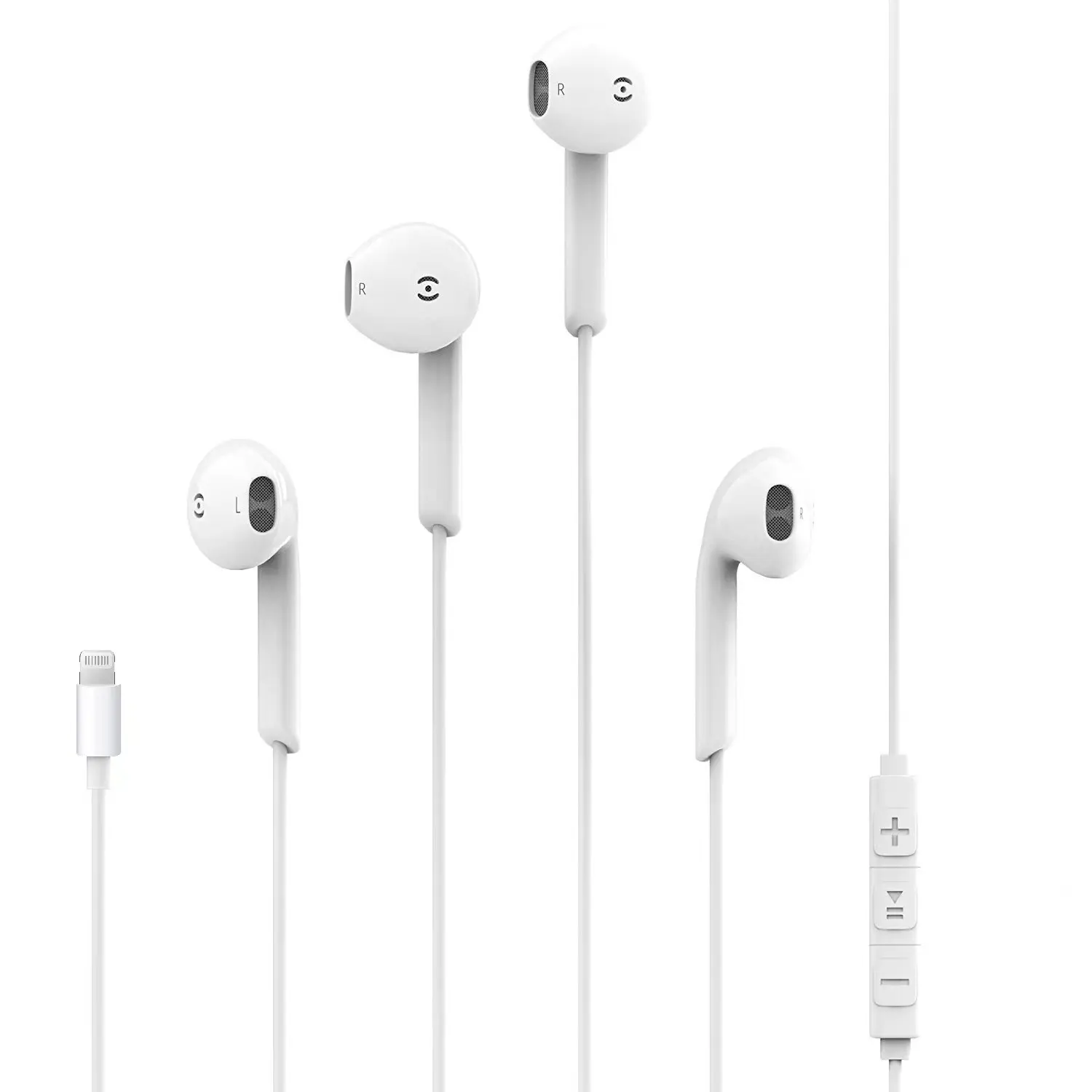 MFi Certified Wired in-Ear Stereo Noise Canceling Isolating Earphone Earbuds Headphones for iPhone 14/13/12/11/XR/X/8 7 Plus