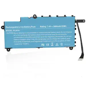 HK-HHT 7.6V 3720mAh hitam PL02X baterai kualitas tinggi disertifikasi oleh sertifikat cocok untuk HP Pavilion 11-N X360 Series