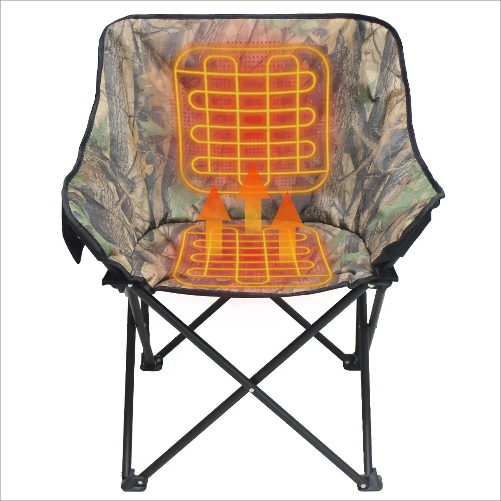 Cadeira aquecida camuflada dobrável portátil para atividades ao ar livre, caça, pesca, caminhadas, viagens, uso doméstico, travesseiros lombares, almofadas de assento de espuma