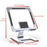 Vente chaude produits 2023 routage élégant support de tablette noir impression personnalisée haut blanc métal Logo réglable support de tablette