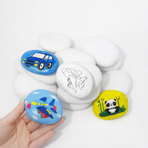Piedras <span class=keywords><strong>de</strong></span> Río Naturales Recubiertas <span class=keywords><strong>de</strong></span> Blanco para Pintar, 3-5 cm, Piedras en Blanco Ecológicas, Contorno Láser, Manualidades <span class=keywords><strong>de</strong></span> Arte Mandala - Product Image 1