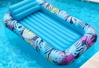 Matelas Gonflable en PVC Durable avec Appui-tête et Poignées pour Fêtes au Bord de la Piscine, Vacances à la Plage, Divertissement Estival en Extérieur (Jusqu'à 5 Passagers)