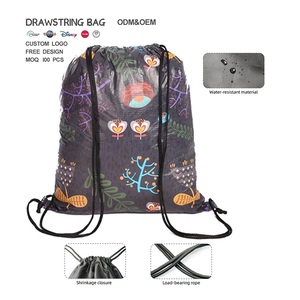 स्ट्रिंग बैग कारखाना अनुकूलित फोल्डेबल पोर्टेबल वाटरप्रूफ पुनर्नवीनीकरण पॉलिएस्टर ड्रॉस्ट्रिंग बैकपैक्स स्क्रीन प्रिंट - Product Image 1