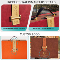 OEM Champagner Rotwein-Box Leder und Papier Geschenkset Weinverpackungsbox für 2 Flaschen Luxus-Box Weinflaschen-Geschenkbox
