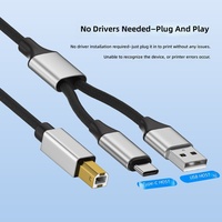 Kabel Audio USB C ke USB B untuk Pengontrol MIDI Keyboard Piano Elektronik Synthesizer Kartu Suara DAC Pengontrol Mixer DJ