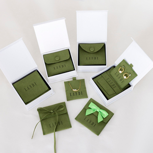 Pochette personnalisée en microfibre de daim vert pour lunettes de soleil, emballage et présentoir à bijoux, pochette enveloppe en daim artificiel avec nœud double face - Product Image 3