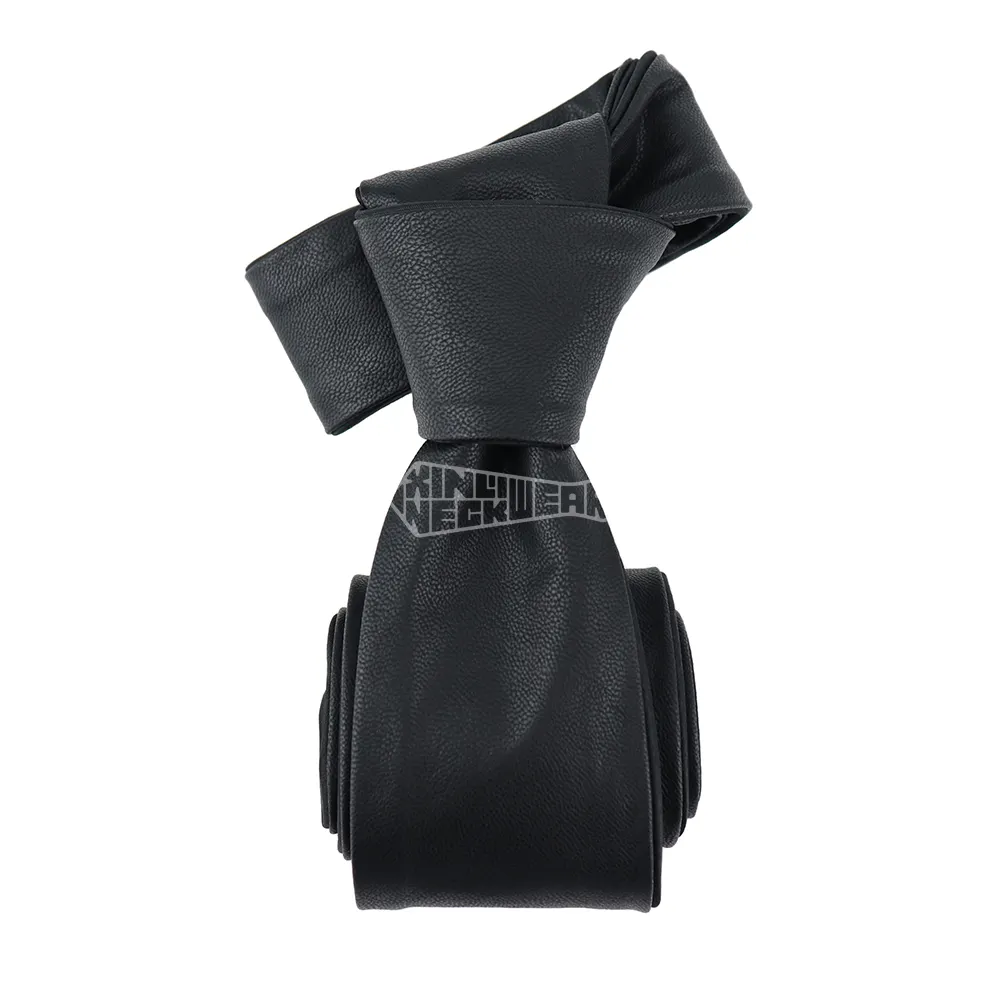 Mens Designer Solid Color Skinny Ties For Men Costume noir moderne Cravate en cuir Acheter Cravate en ligne Vente