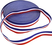 Ruban tissé double face OKAY en gros-grain, 1cm-3.8cm, rayures rouges, blanches et bleues, écologique, 100% polyester, pour badges, médailles, cadeaux patriotiques