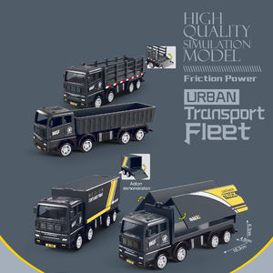 Camión de juguete negro para niños, educativo, de fricción, transportador de vehículos, flota de juguete, contenedor, camión publicitario con valla - Product Image 6