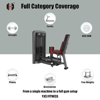 Appareil de musculation professionnel pour cuisses (intérieures et extérieures) avec assise fixe, plaques de jambe doubles réglables et sélectionnables, pour adducteurs et abducteurs de hanche