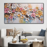 Peinture de paysage floral coloré moderne Impressions de fleurs florales Art Décor de salon Peinture au couteau Décor de mariage et de noël