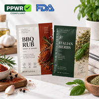 Sachets d'emballage pour épices à marque privée, pochettes plates personnalisées imprimées pour assaisonnements, herbes, poudre de piment, curry et marques de détail