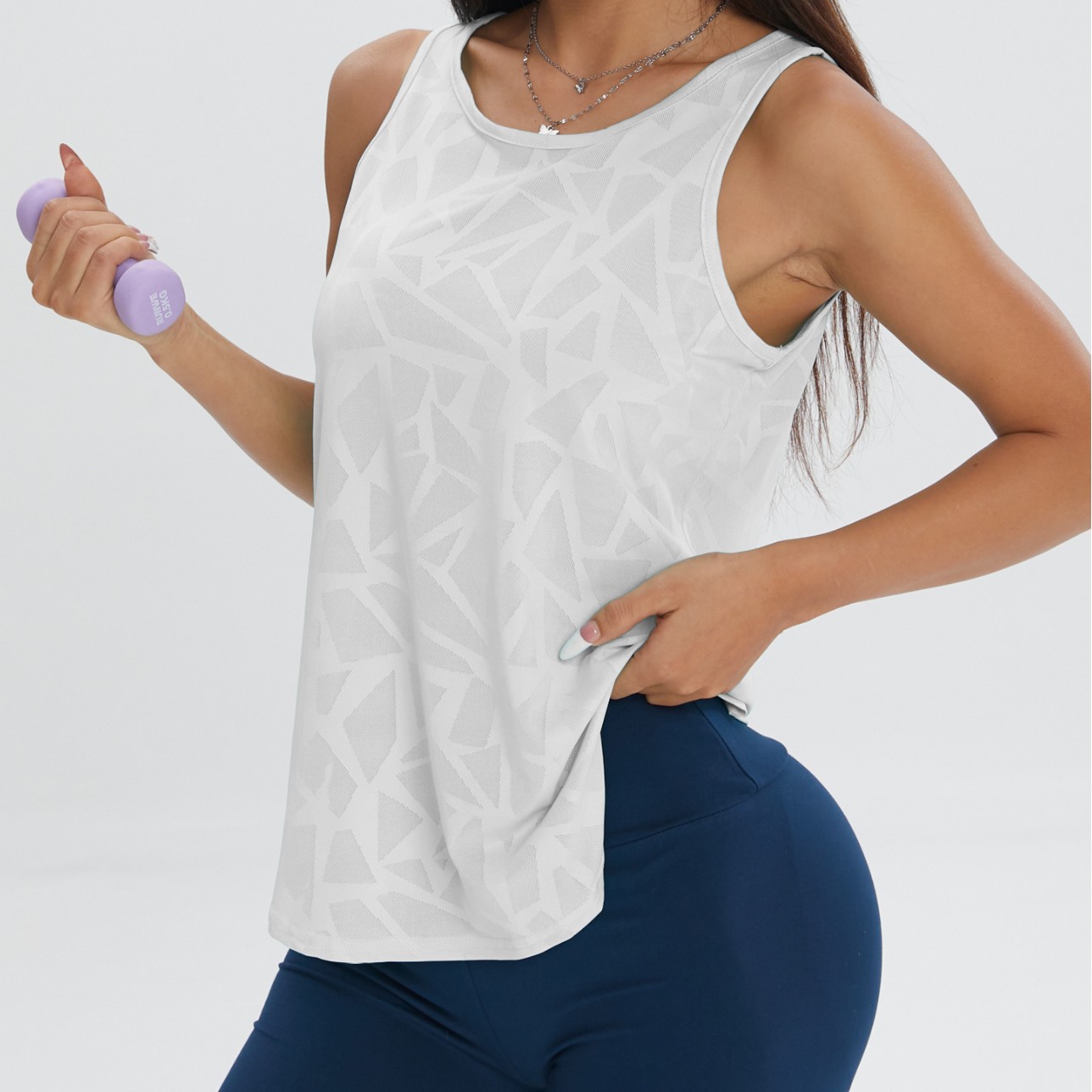 Custom Logo Plus Size Women's Yoga Sleeveless Shirts Tops Breathable Lightweight Seamless Print Quick-Dry Anti-Odor Gym Sports