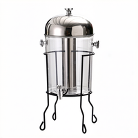 Distributeur de boissons en acrylique transparent FLEY 8L avec couvercle et robinet en acier inoxydable pour les fêtes, la restauration, les hôtels et les stations en libre-service