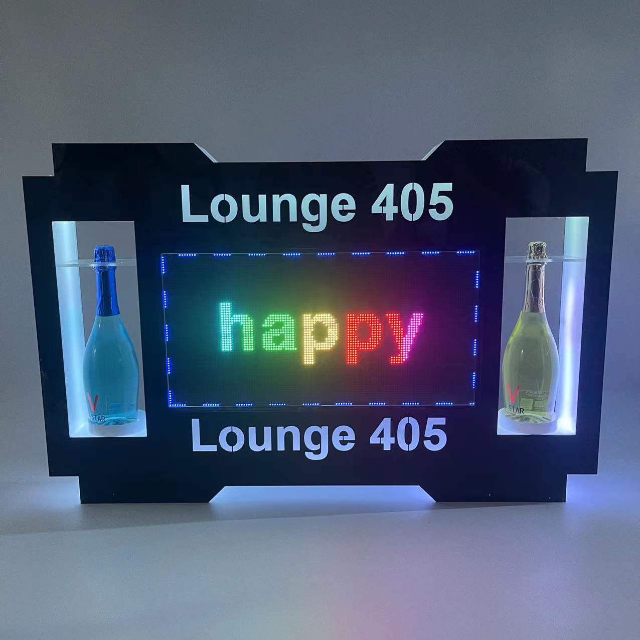 Программируемая Светодиодная панель с управлением через приложение для презентаций бутылок, букв для 2 бутылок, подписи через приложение для ночного клуба, бара