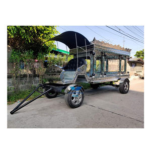 Carruaje funerario tallado en blanco inglés de alta calidad, carro funerario de caballos dorado único, transporte especial - Product Image 2